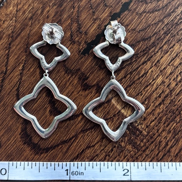 David Yurman sterling silver double drop earrings - Picture 6 of 15